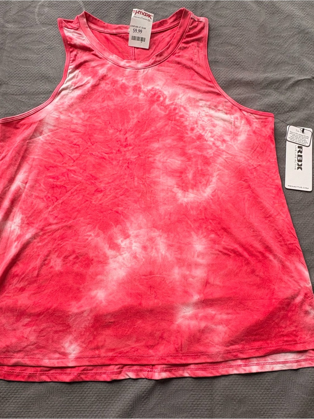 RBX Active Women’s XL Pink Tie Dye Tank Top Sleeveless NWT Style CR3197R